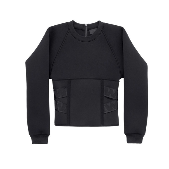 NWT RARE ALEXANDER WANG x H&M Scuba Crewneck Sweatshirt Black, Size 4 - Picture 2 of 10